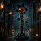 Slickblue; Animated Halloween Man-Eating Plant Decoration with Moving Jaws, Color-Changing LED Mouth, Sound Effects and Tripod Stand for Haunted House; Category:Halloween Animatronics; Image:3